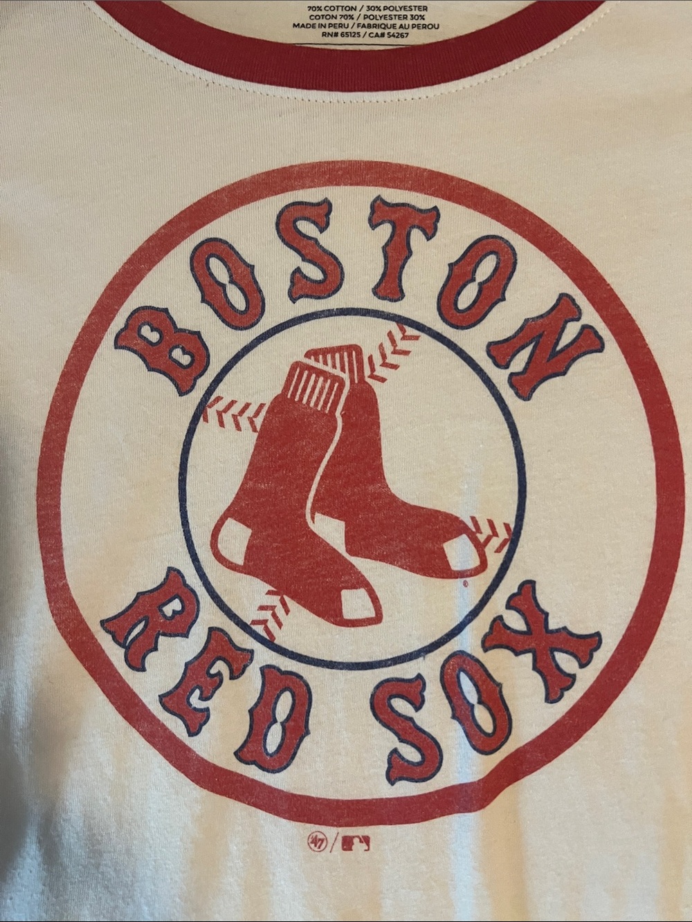 '47 Brand Boston Red Sox Raglan Tee - Red & White - Picture 3 of 5